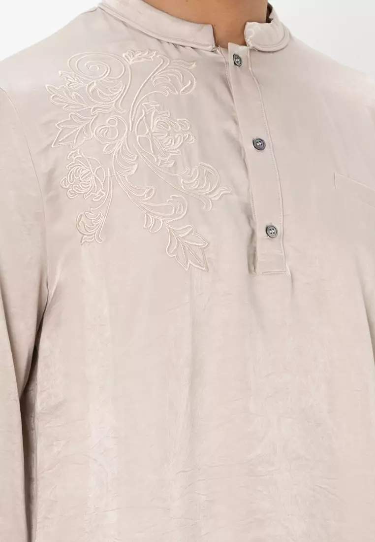 Raden Barock Embroidery Cekak Musang Shirt - Tencel Silk