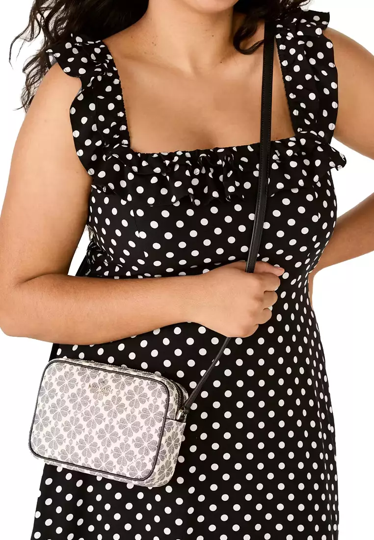 Signature Spade Flower Mini Camera Bag in Black Multi KG489