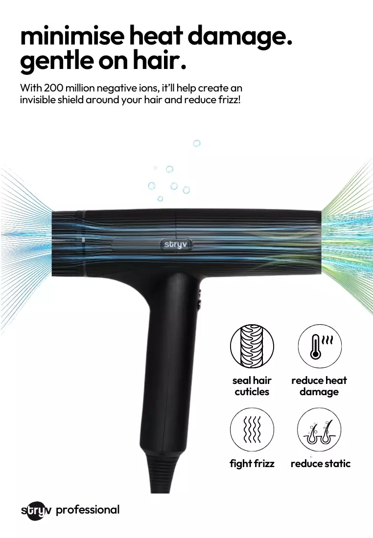 Professional Hair Dryer - Powerful & Light, SG Plug 230V