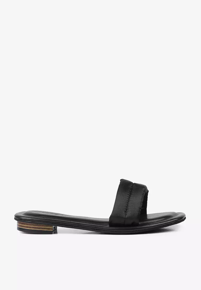 Puffy Slip On Sandals Alba Black
