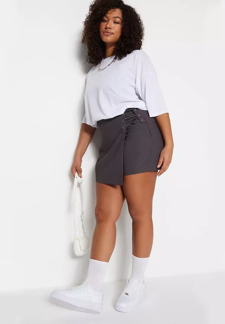 Denim skorts plus store size