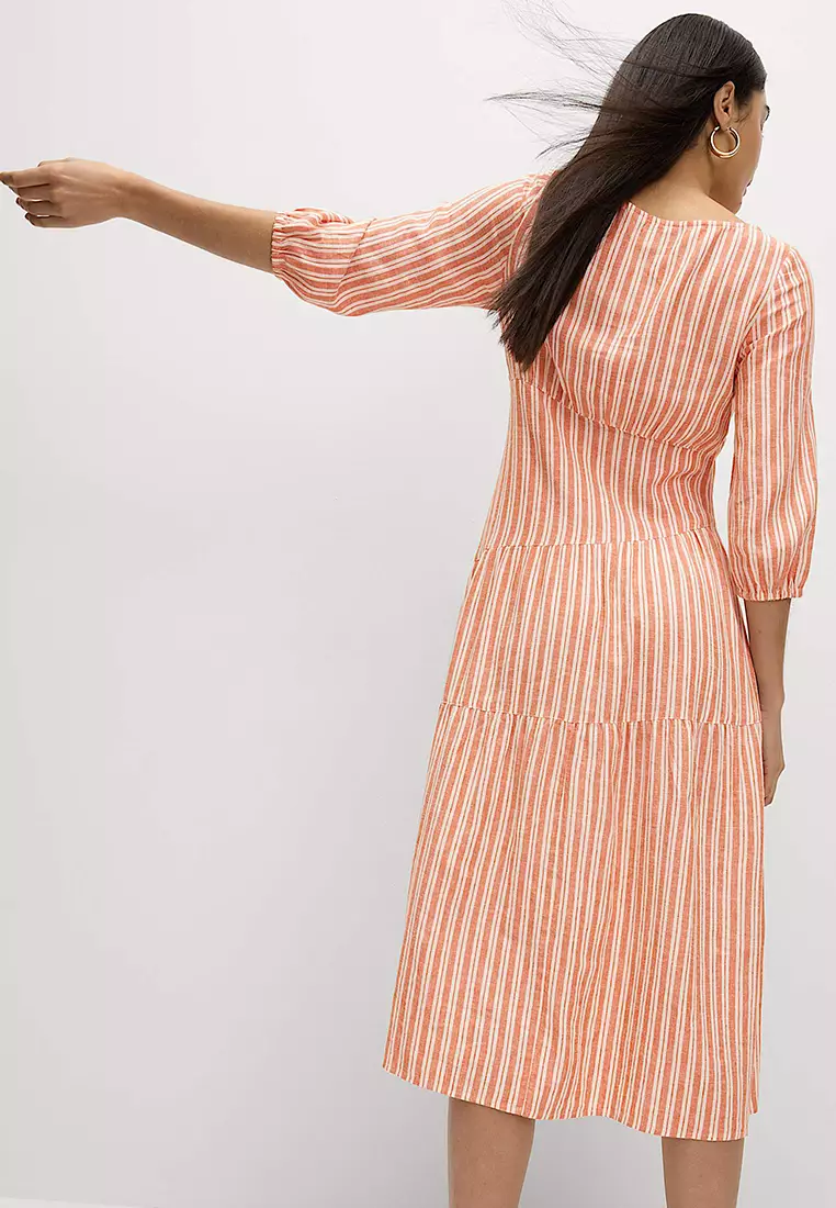 Linen Rich Asymmetrical Midi Beach Dress