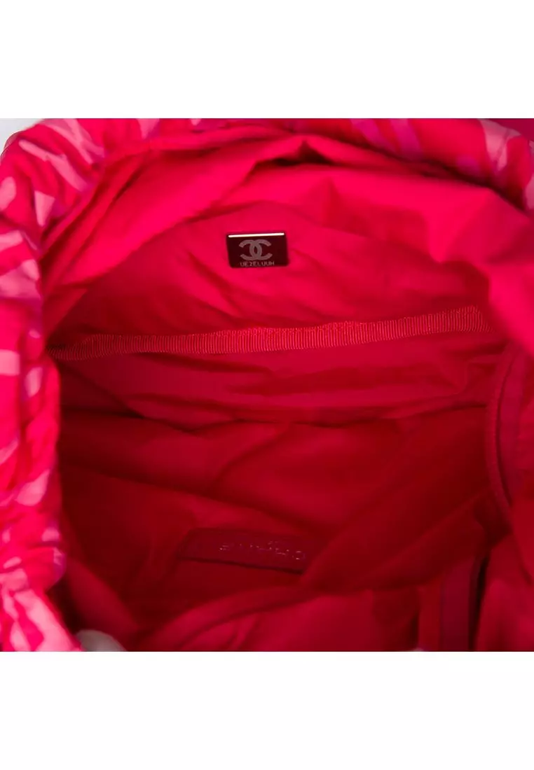 Pre-Loved Chanel Printed Nylon Coco Neige Convertible Backpack