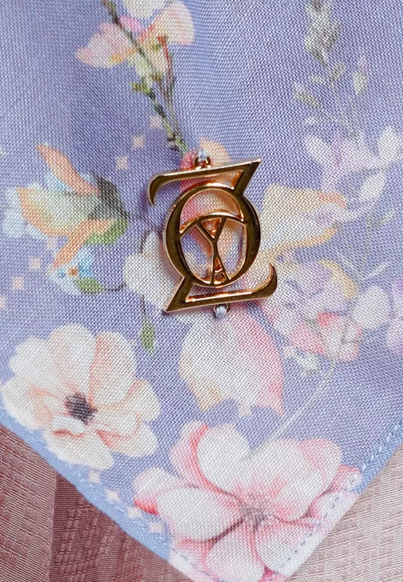 VIOLA Scarf Powder Blue - Kerudung Hijab Segiempat Motif With BOX - Bahan Nesla - Ukuran 115x115