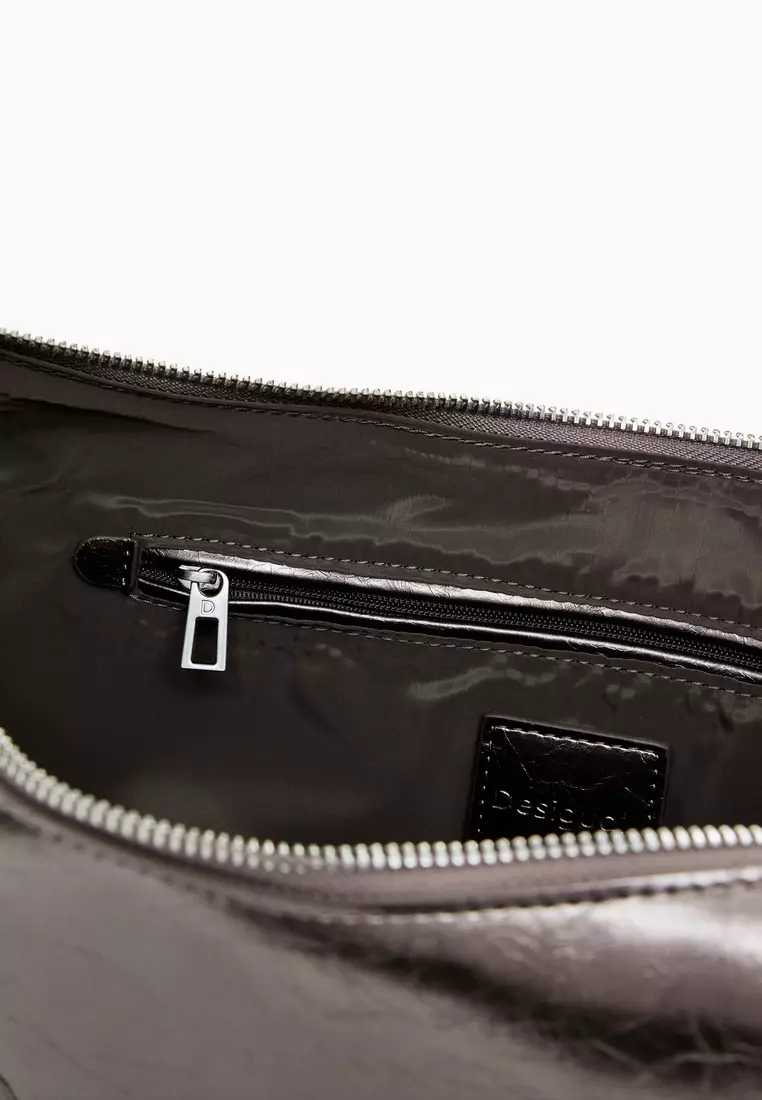 Medium metallic crossbody bag with 3D logo