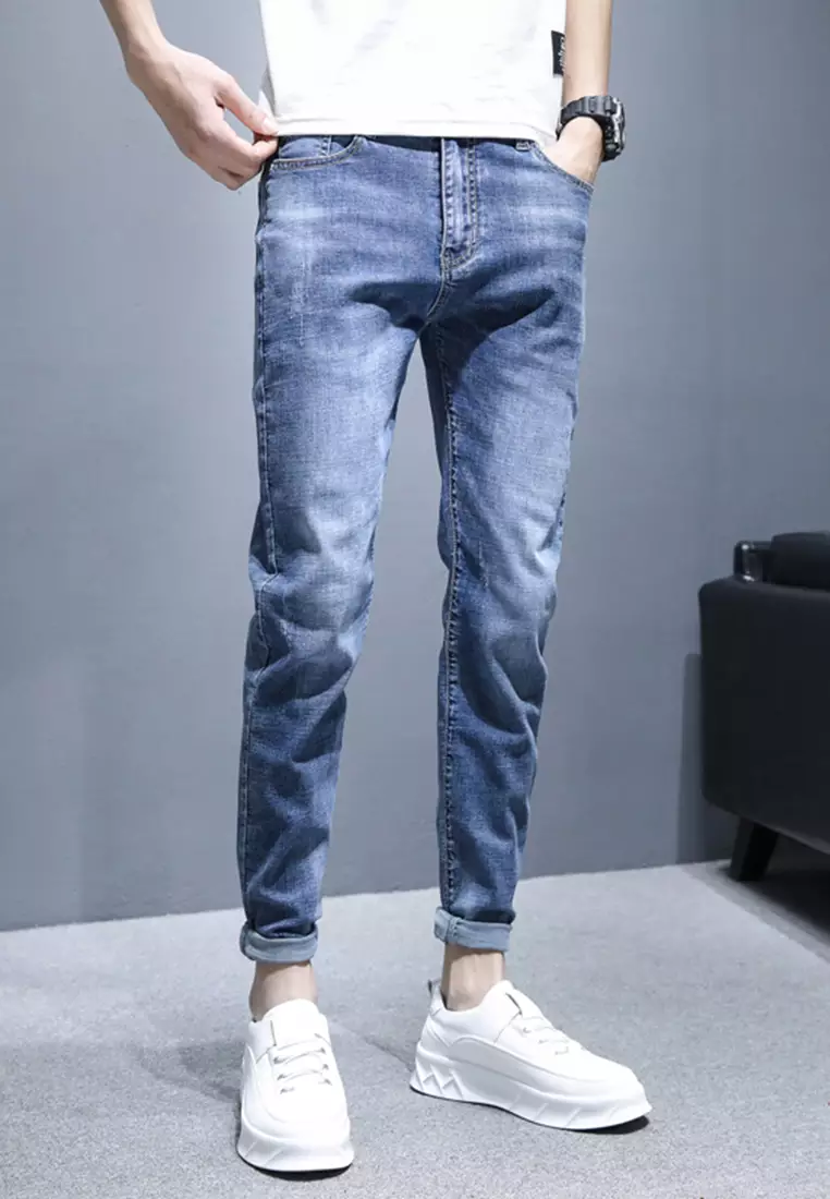 Buy hk ehunter Men s Summer All match Comfortable Jean Blue 2024
