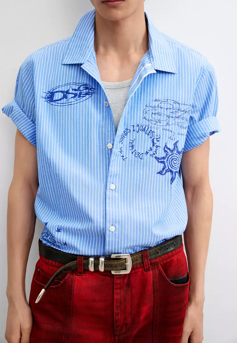 Printed Cotton Short-Sleeve Shirt