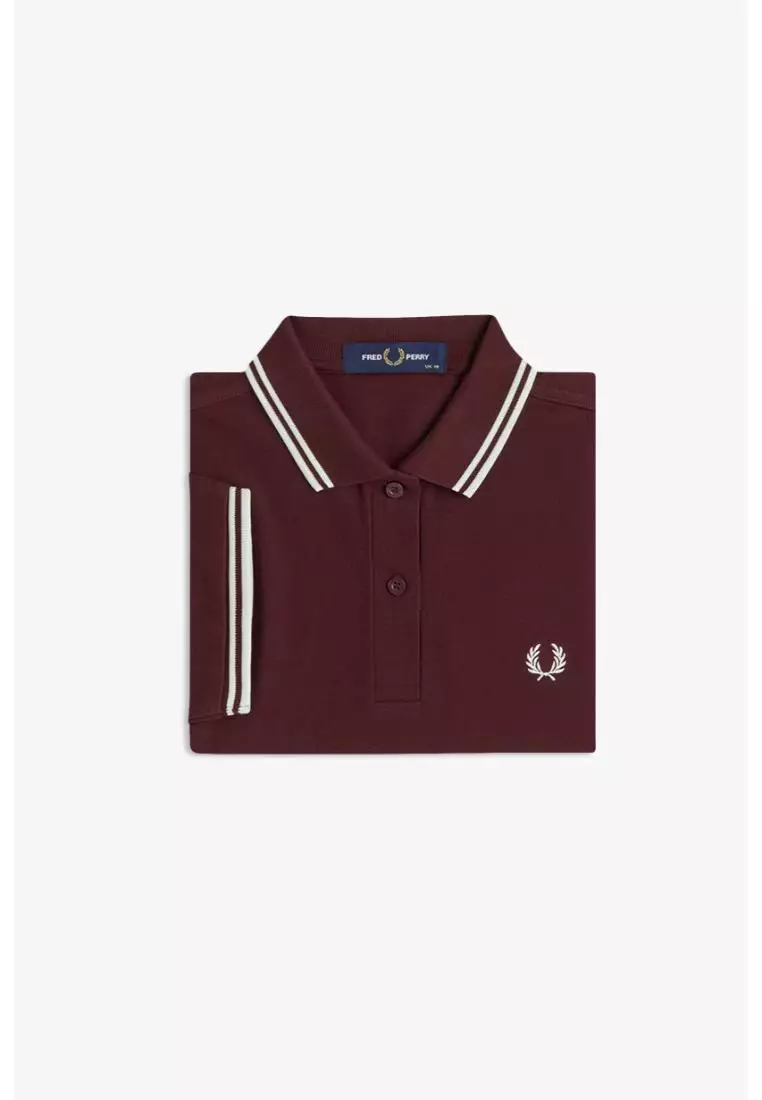 Fred Perry G3600 Twin Tipped Fred Perry Shirt (Oxblood / Ecru / Ecru)