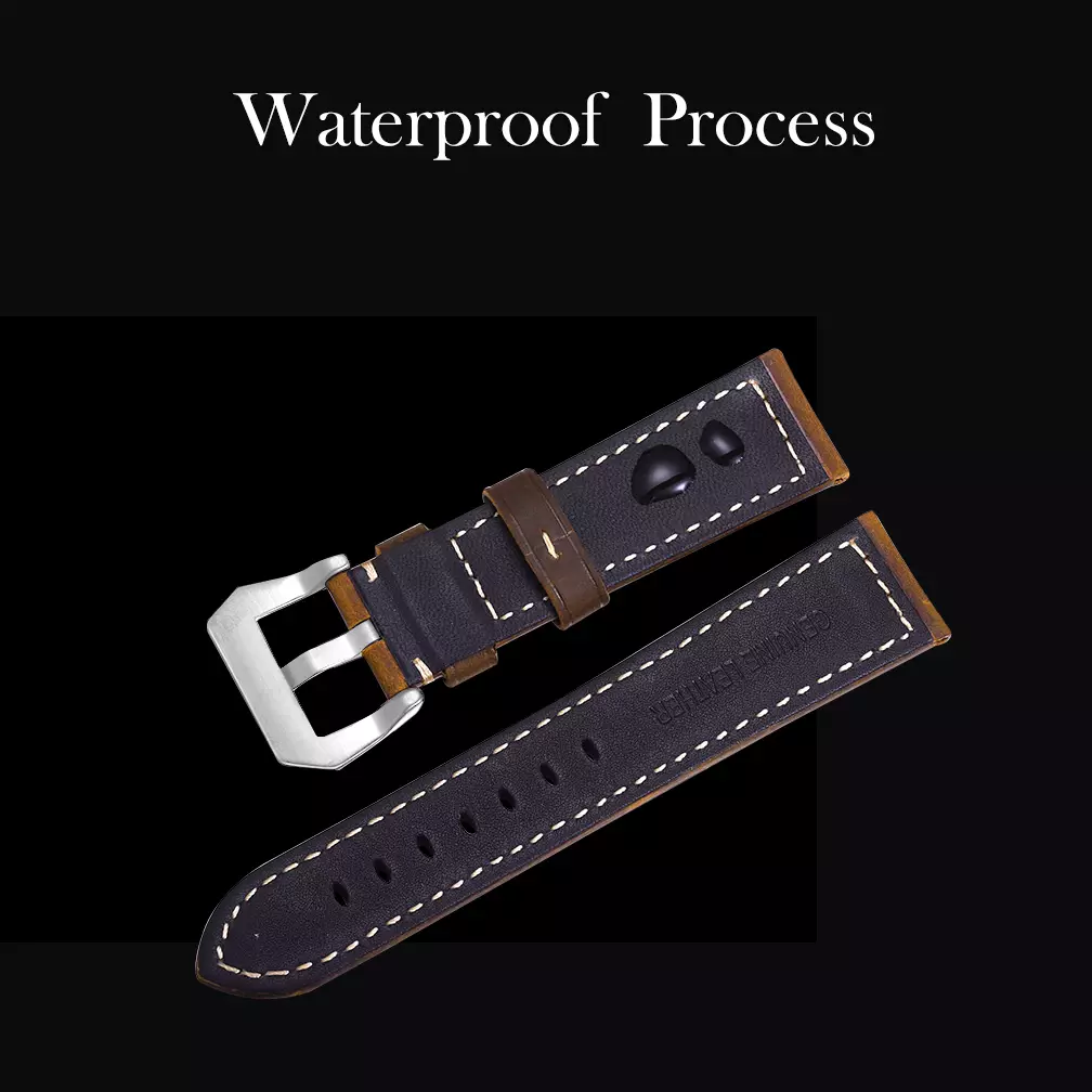 Tali Jam Watch Strap Tali Kulit Pria Buram Leather Strap 24mm Jam Tangan Kulit kopi