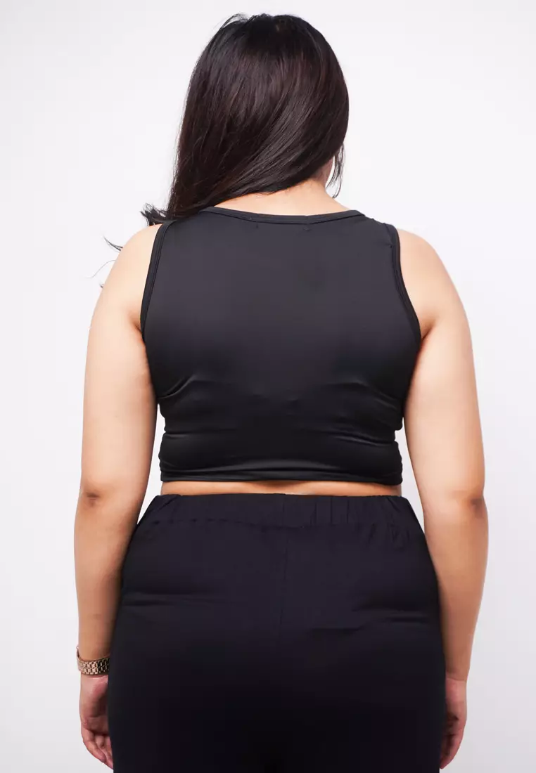 LTE22 TDLA CRTK Crop Tanktop Casual Wanita Katakana Black