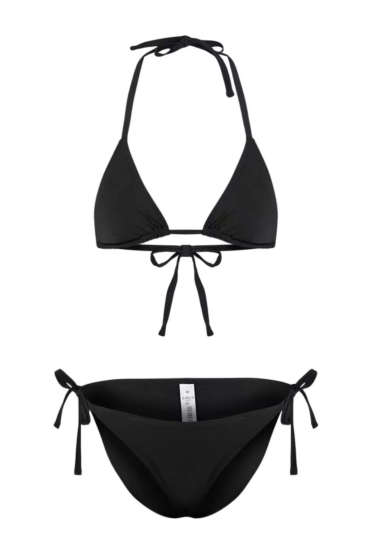 Black Triangle Covered Normal Waist Regular Basic Bikini Set Tbess23Bt5