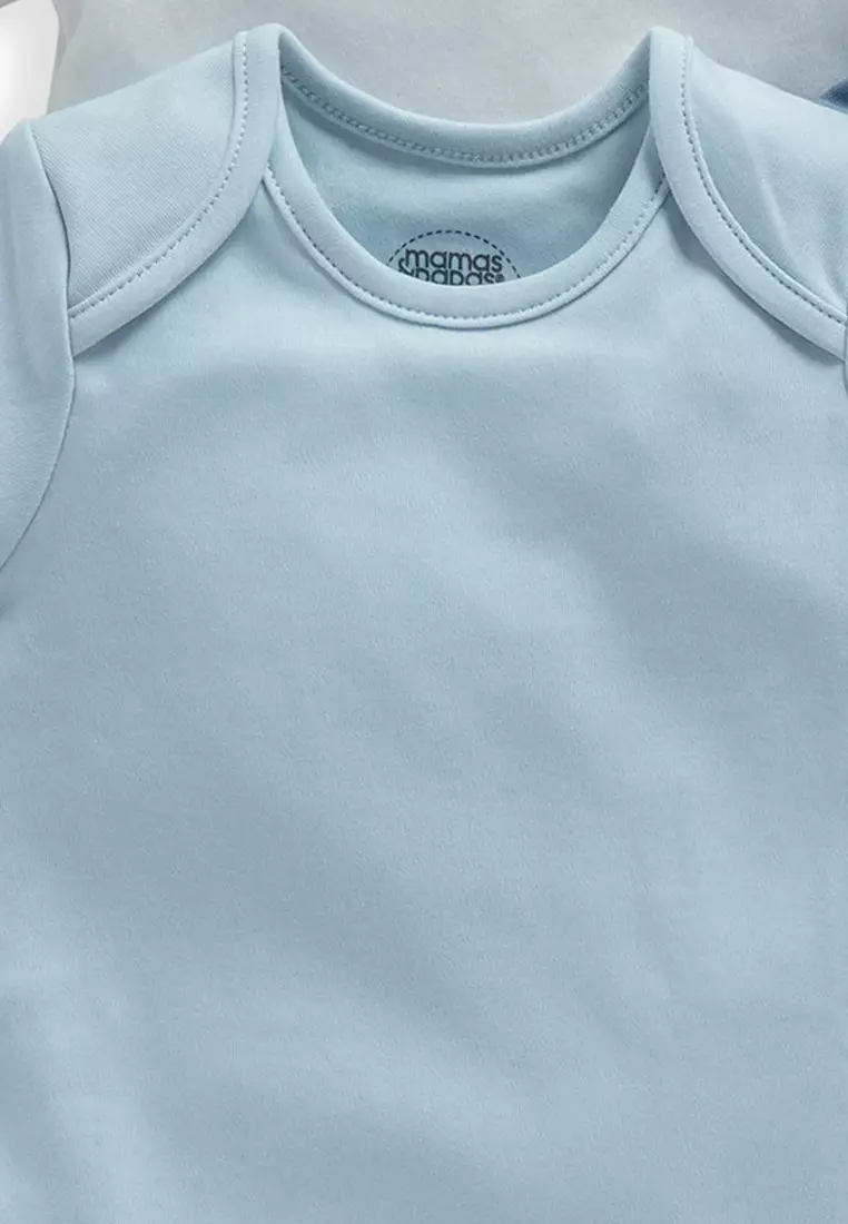 Welcome to the World Blue Short Sleeved Baby Bodysuit Multipack - Set of 5