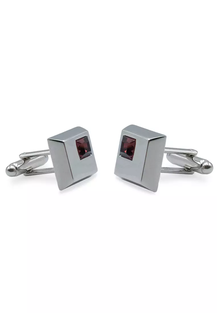 Palmira Chrome Magenta Diamonte Cufflink