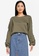 JACQUELINE DE YONG green Prove Long Sleeve Frill Sweatshirt 73EA3AA05B7B93GS_1