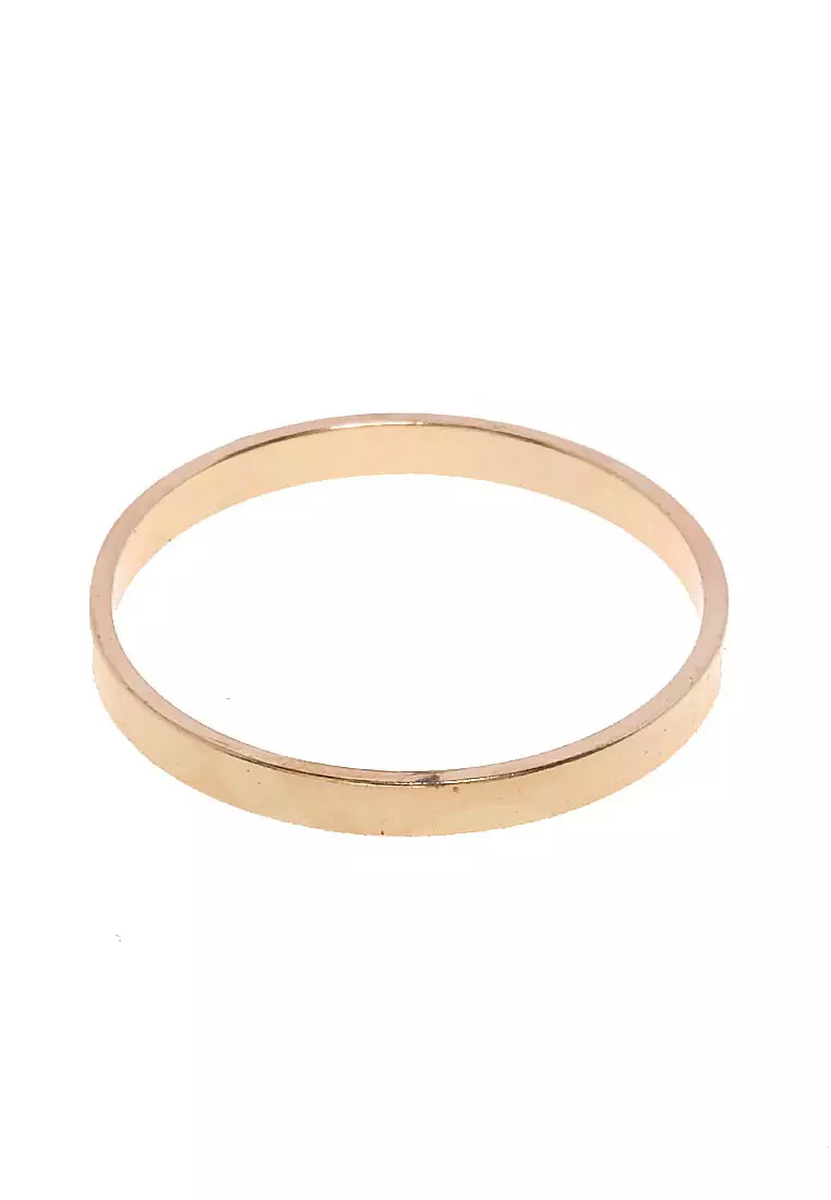 Cincin Set Rings Perhiasan Wanita Lapis Emas Design Elegant Premium Quality - Emas