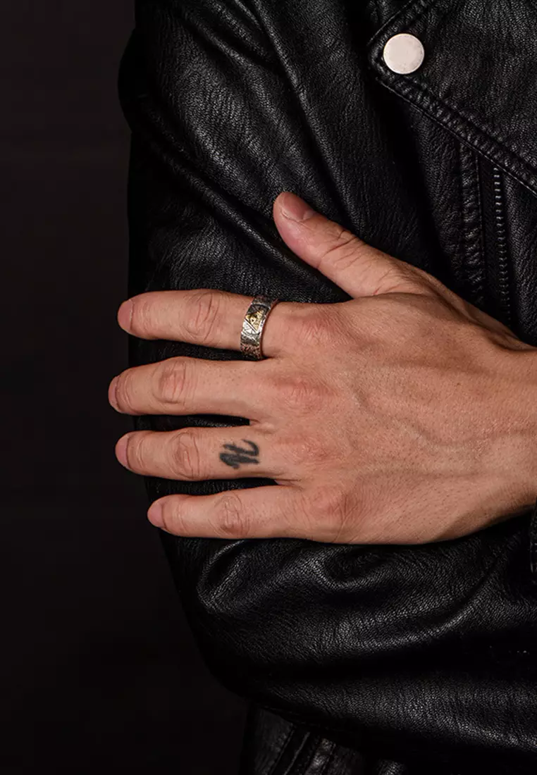 Cincin Pria Egyptian Pyramid Eye Of Horus God Of Sun Ring Set Original cincin model adjustable Unisex cowok cewek anti