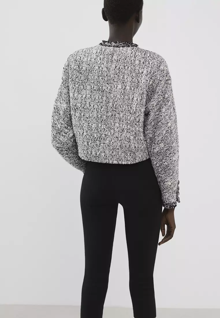 Tweed Jacket With Frayed Ends