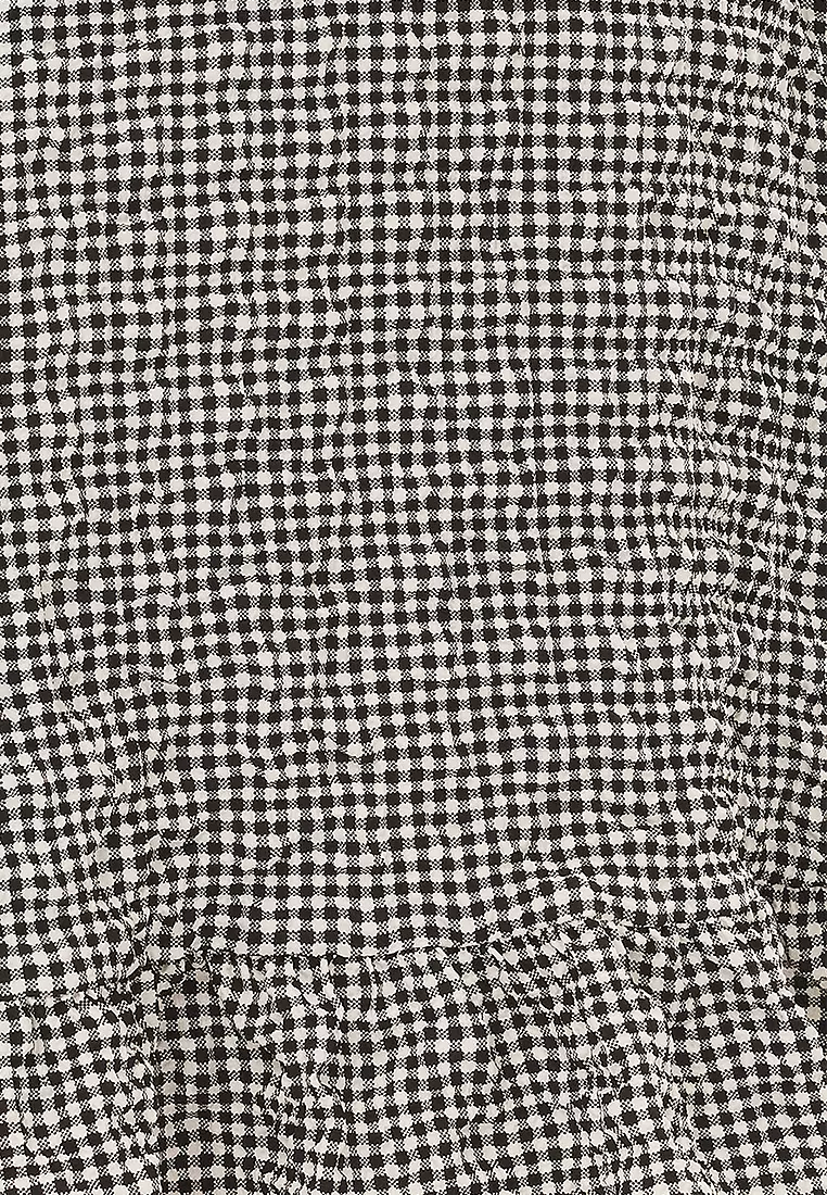 Black Seersucker Fabric Gingham Pattern Maxi Length Woven Skirt