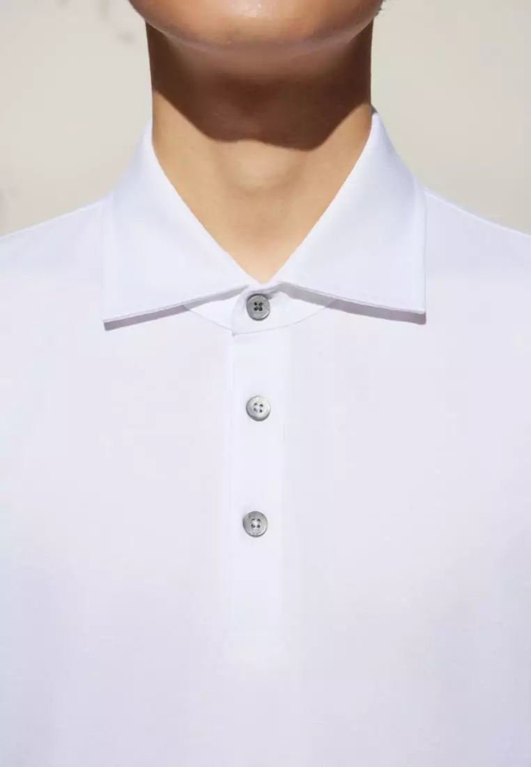 G2000 Easy Care Silk Linen Smart Fit Twill Short Sleeve Polo Tee