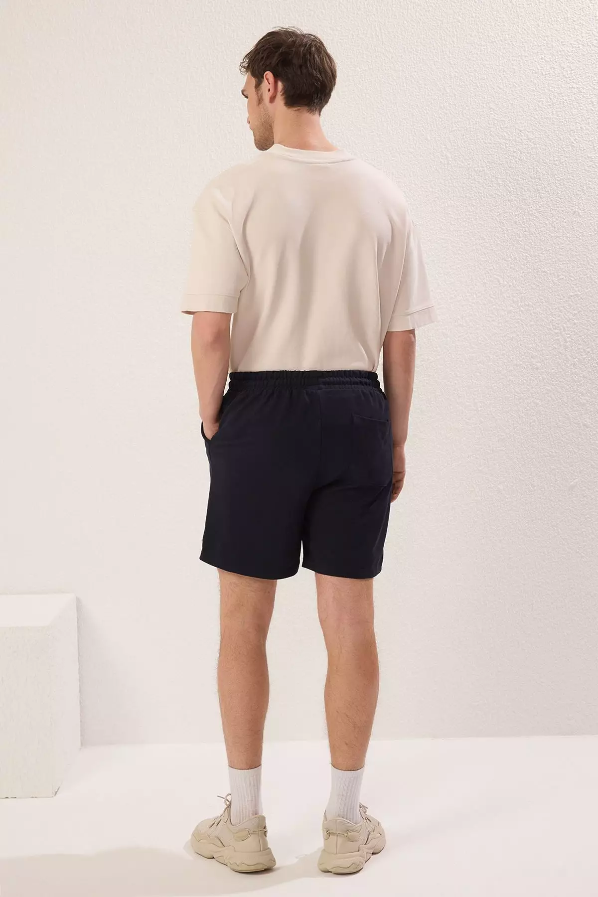 Navy Blue-Khaki Basic Regular/Normal Cut Straight 2 Pack Shorts TMNSS21SR0095