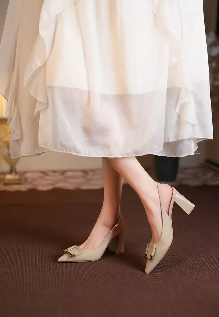 7CM Buckle Slingback Strap High Heel BY873-3120