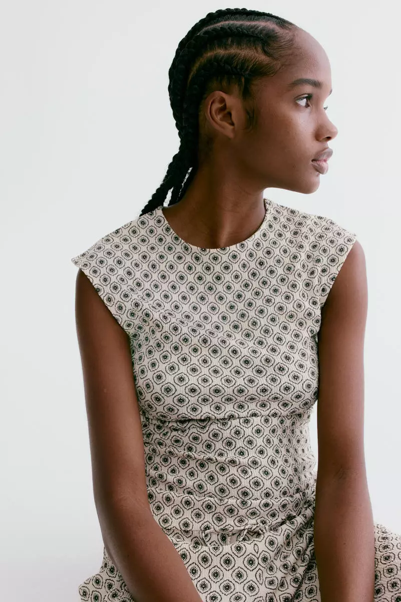 Textured jersey top