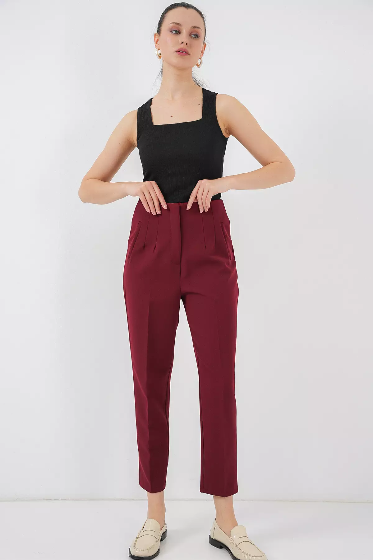 High Waist Ankle Trousers