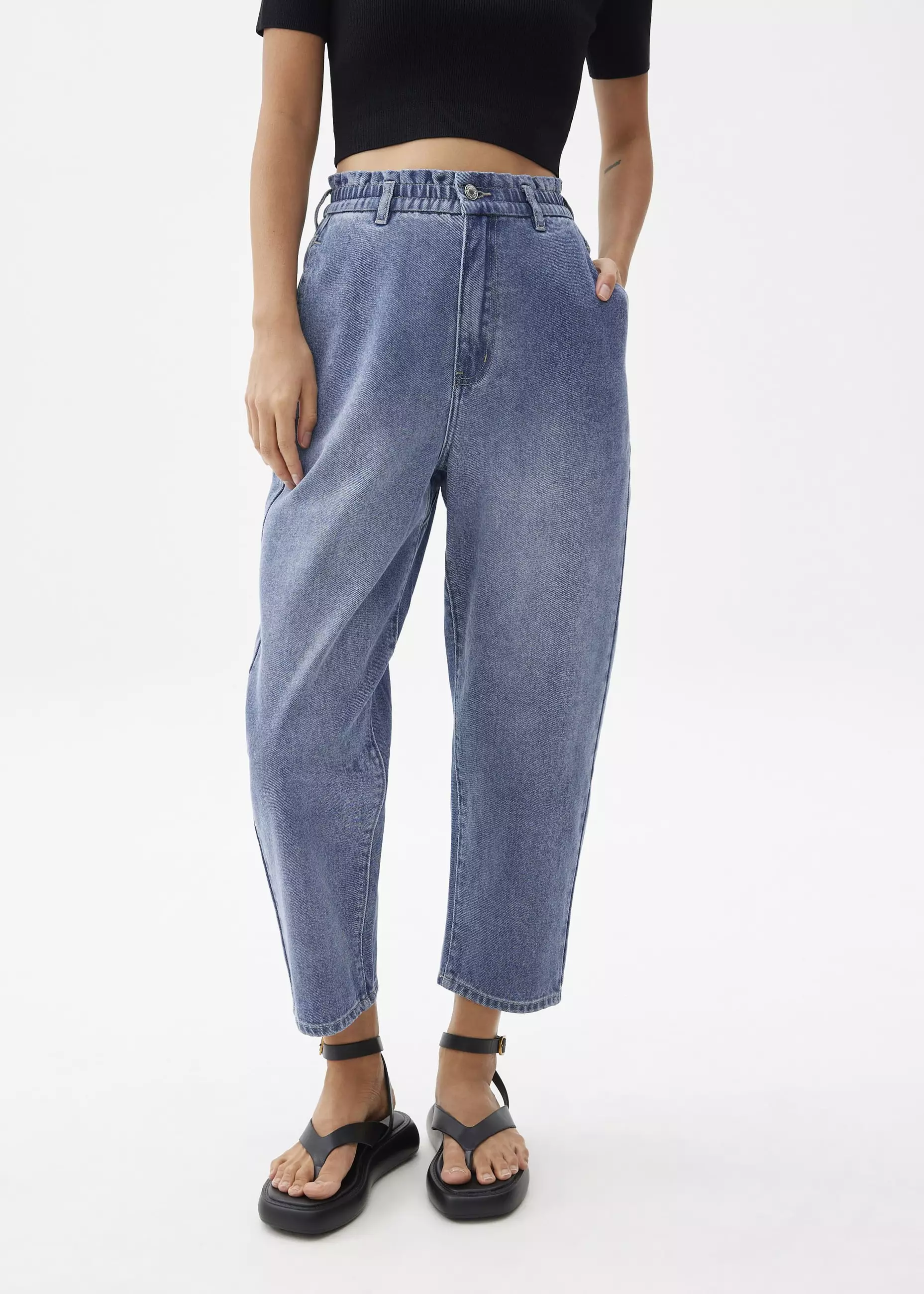 Celana Wanita - Sloane Elastic Paperbag Jeans