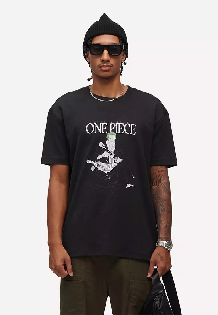 one piece med fit shirt - 錬 limited black