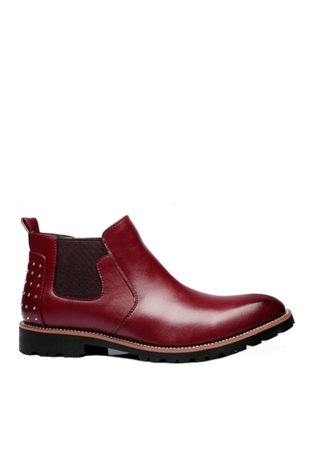 Twenty Eight Shoes red VANSA   Stylish Rivet Leather Elastic Boots  VSM-B2568 E3ECCSHE9F9412GS_1