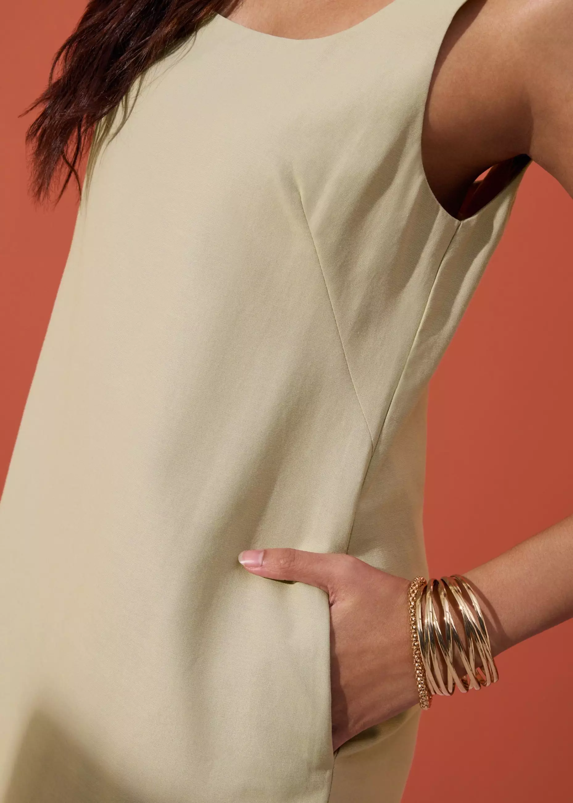 Dress Wanita - Cotton Square Neck A-line Mini Dress