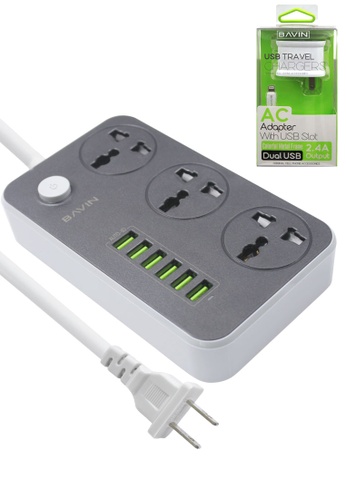 Buy Bavin 6 Usb Port 3 Power Socket Charger With Free Charger Adapter For Iphone 5 6 2020 Online Zalora Philippines