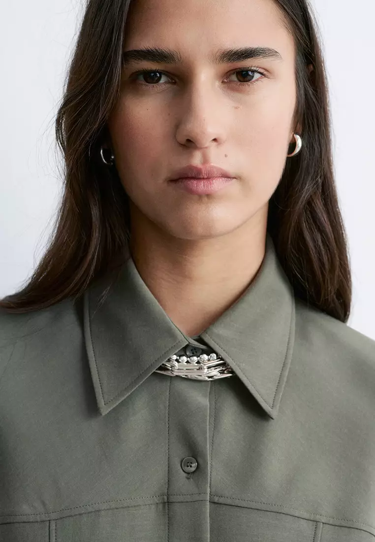 Balloon-Sleeved Tapered Shirt