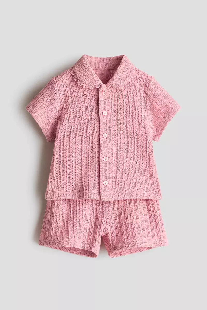 2-piece pointelle-knit set