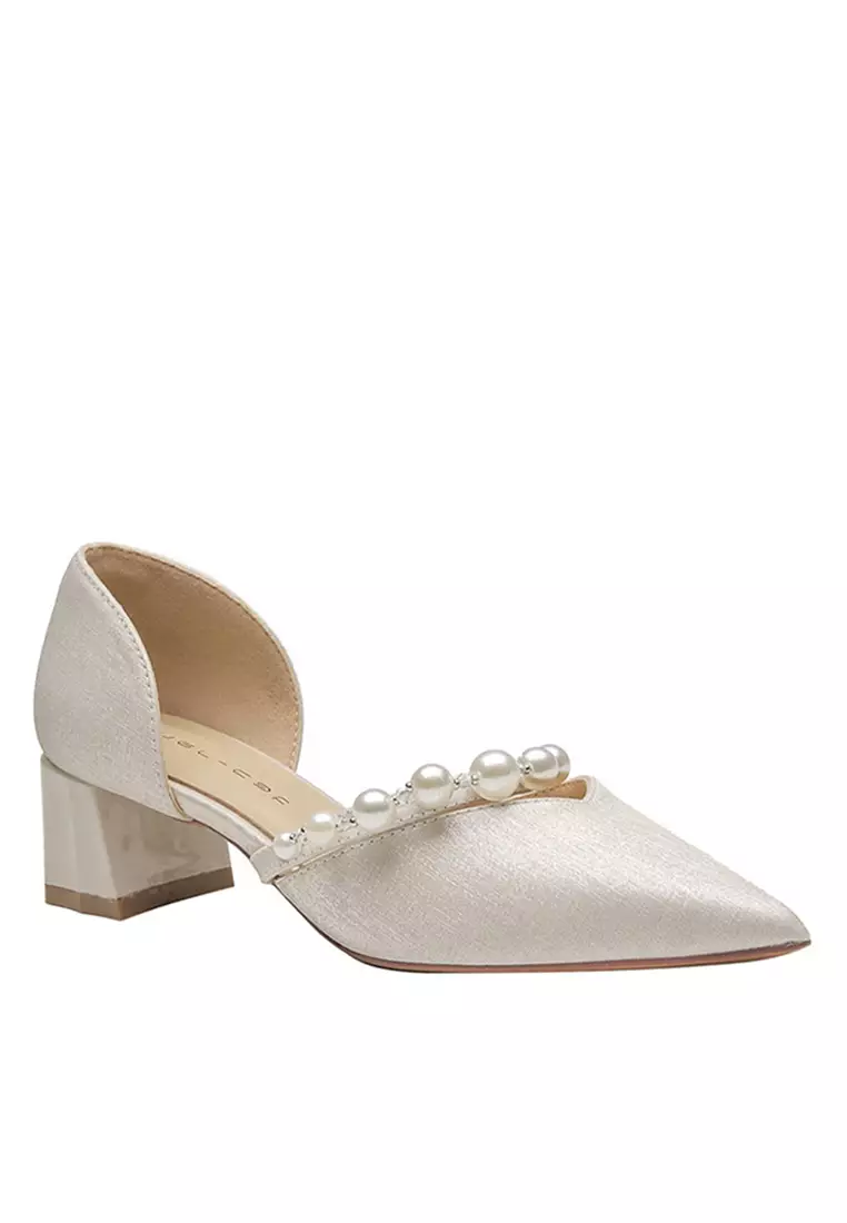Discount on Twenty Eight Shoes  shoes - SKU: 5cm Beaded Satin Mid Heels If55805