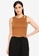 UniqTee brown Tank Top With Shoulder Cutout 26A80AACBC1B72GS_1