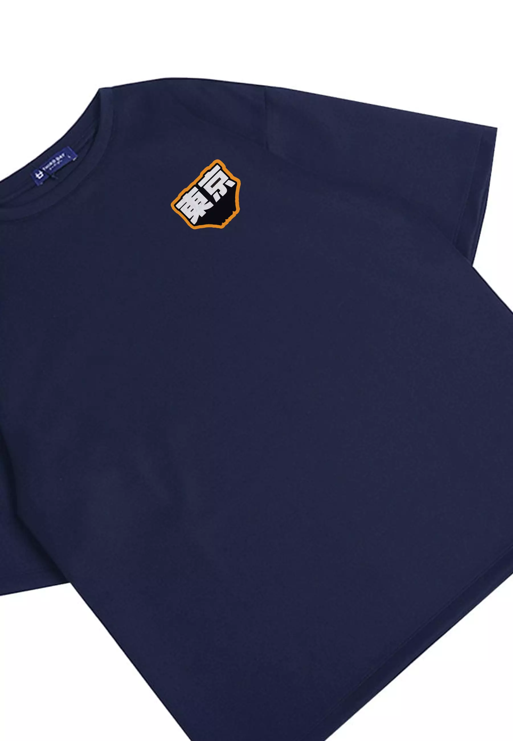 MTQ31 t shirt oversize pakaian oversized bahan tebal distro tulisan jepang tokyo flat dakir navy