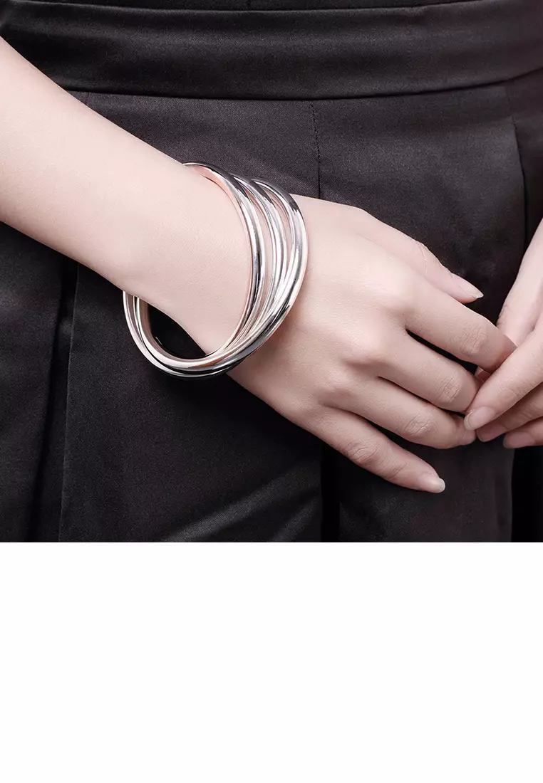 Fashion Geometric Three-layer Circle Bangle