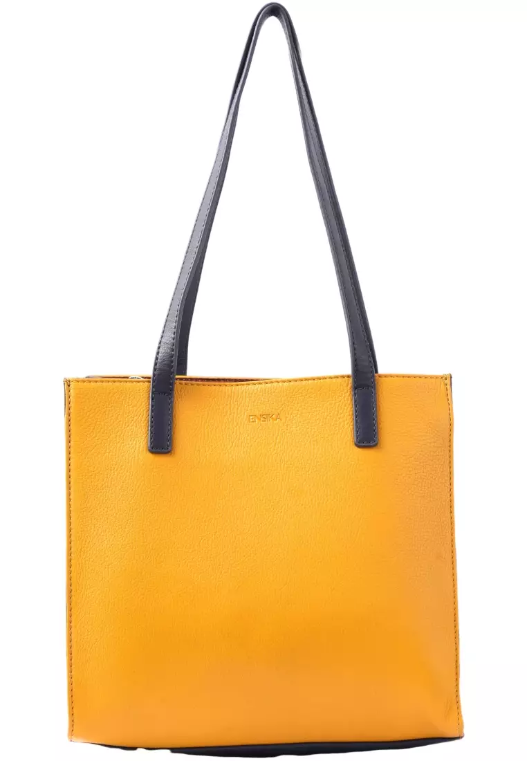 Buy Oxhide Shoulder Bag for Women -Yellow Leather Bag for Women