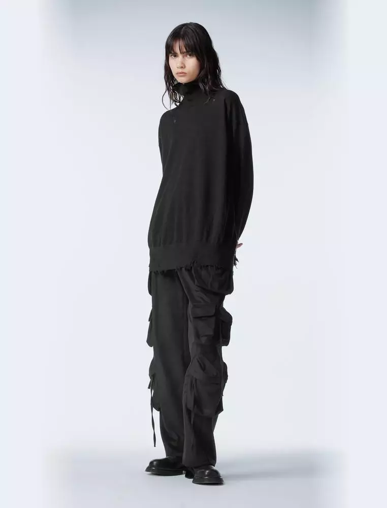 Cashmere Wool Tweed Work Pants