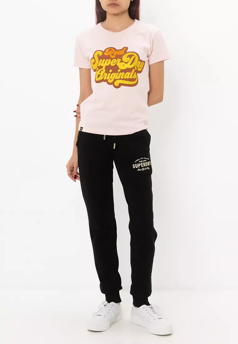 70'S Script Metallic Logo Tee