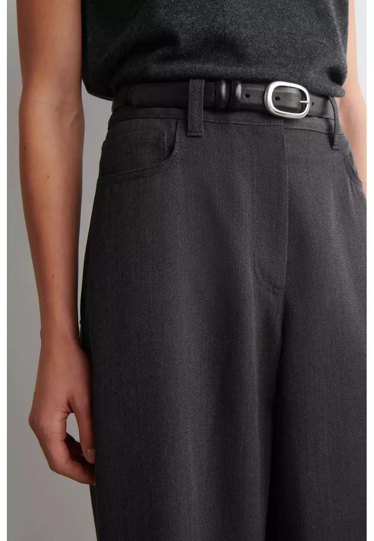 REGULAR WOOL-BLEND WIDE-LEG TROUSERS