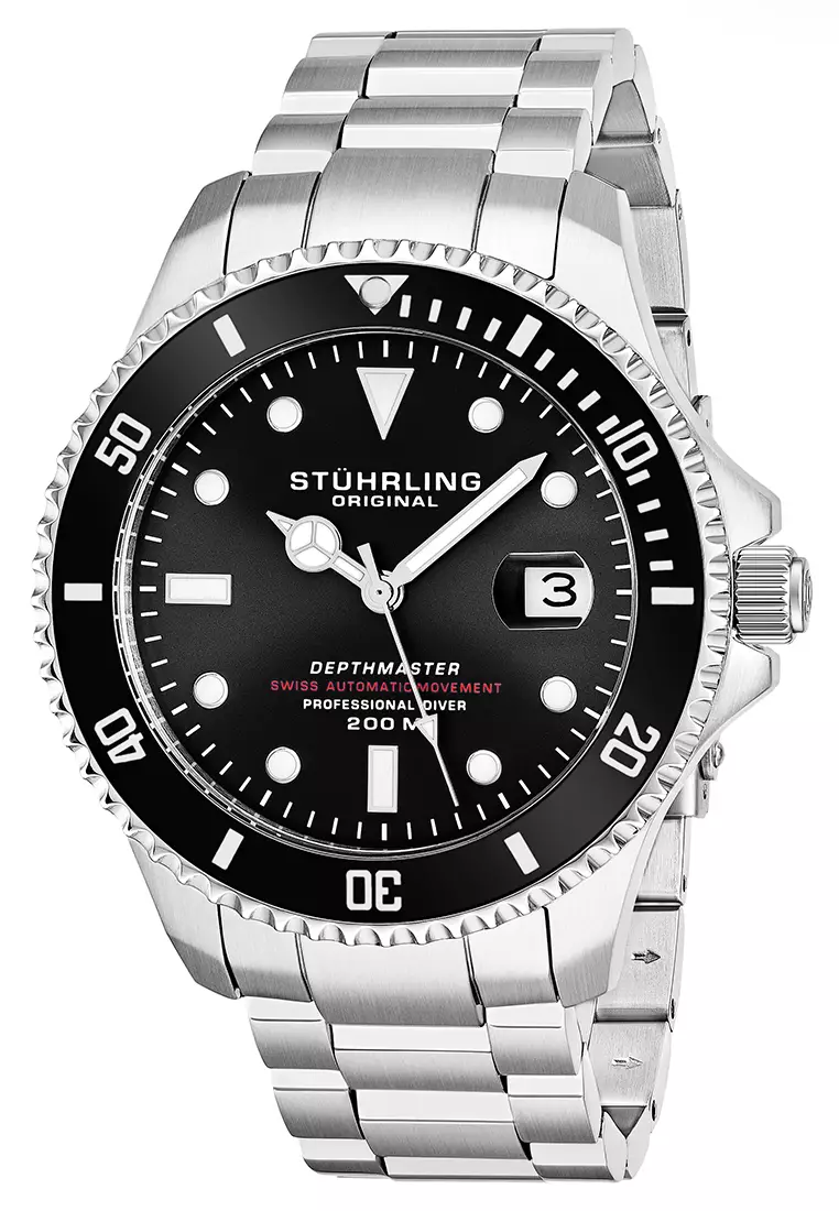 Stuhrling Original Depthmaster 883-01 Jam Tangan Pria Automatic Diver Analog
