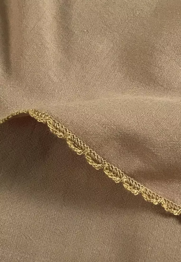 Embroidery Signature Shawl Mustard