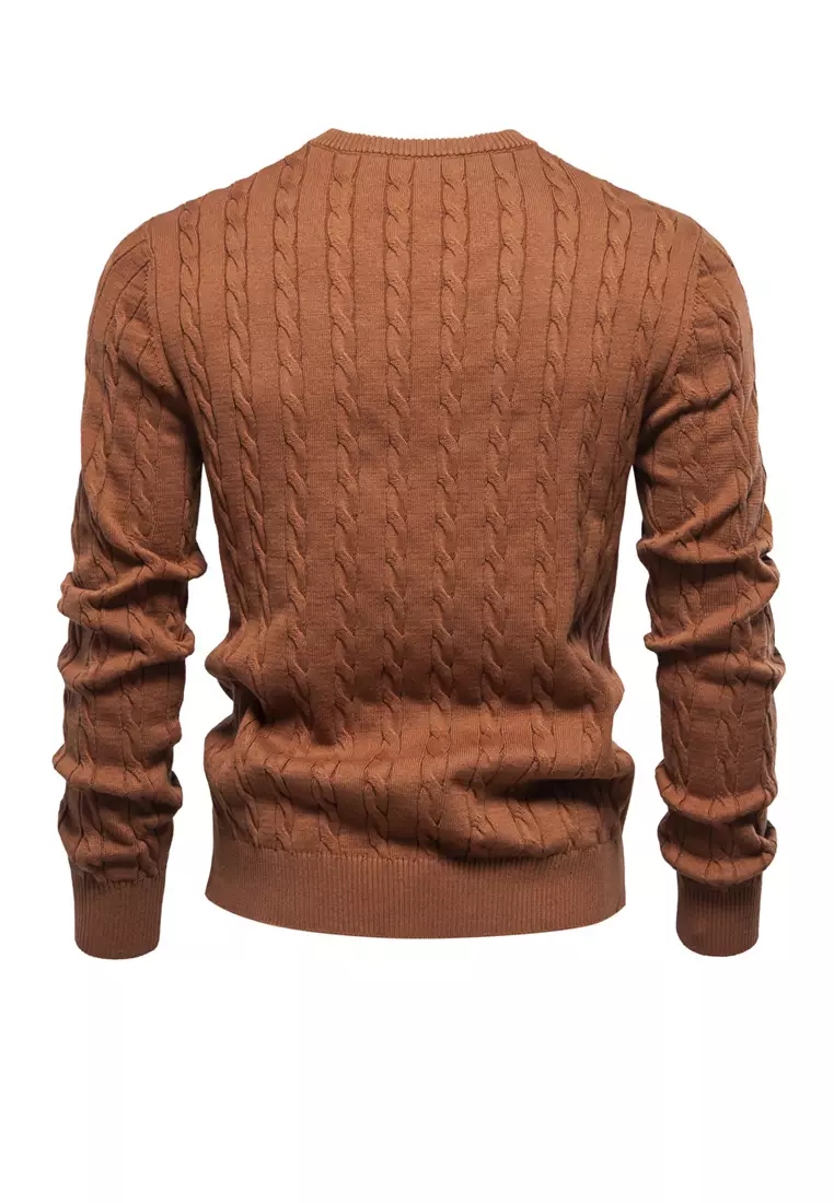 Jacquard Embroidered Knit Sweater AX-SW170