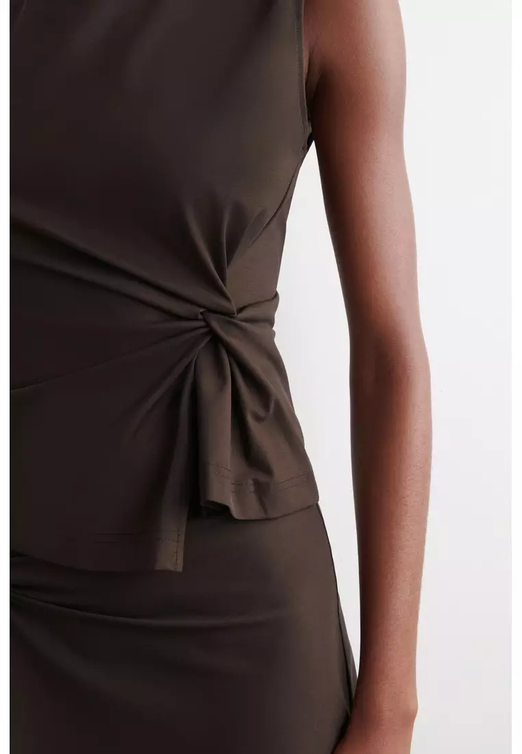 TWIST-DETAIL JERSEY TOP
