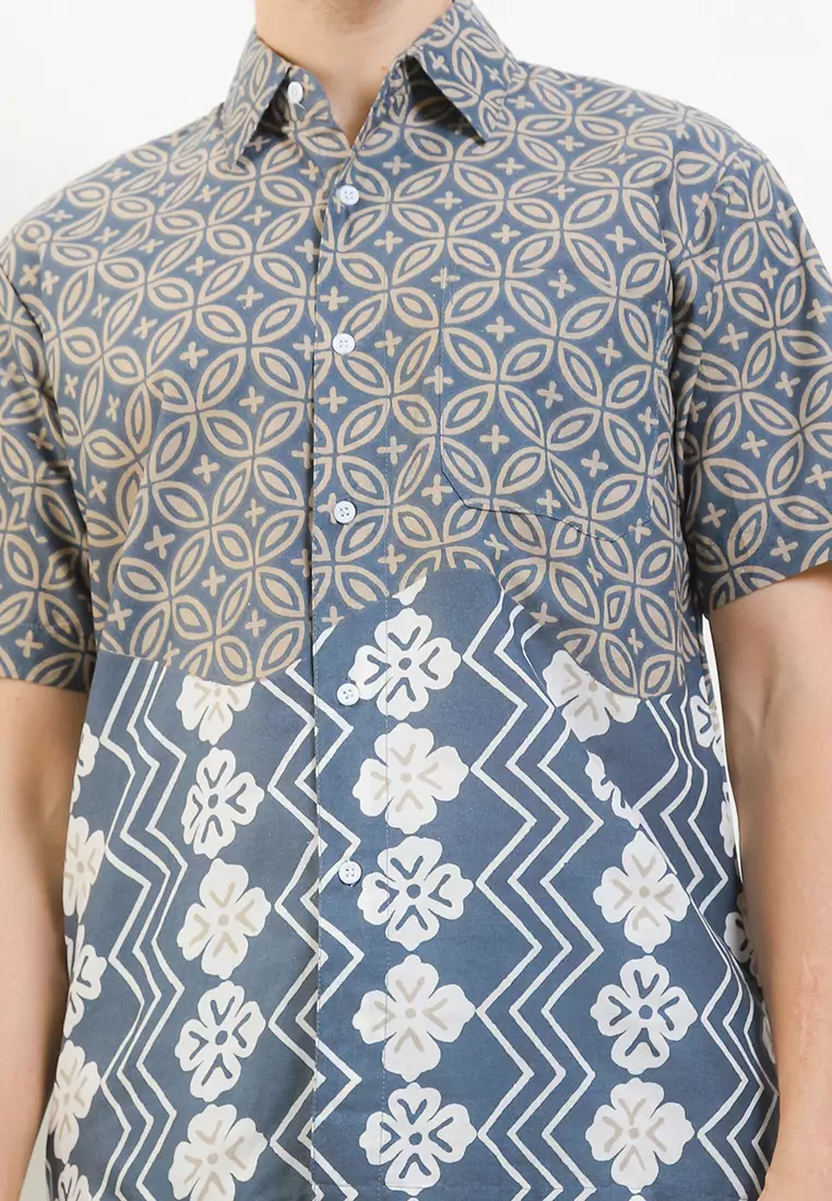 Belleza Kemeja Batik Premium Pria Casual Modern Lengan Pendek