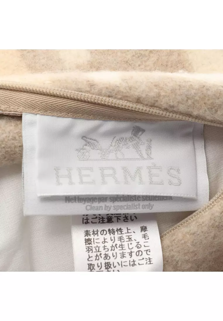 Pre-Loved Hermès Avalon III PM Coco Chamomile cushion interior wool cashmere beige