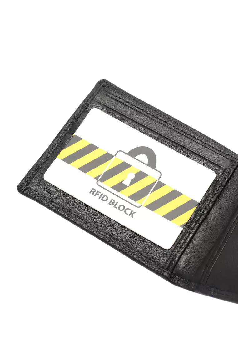 Men's RFID Blocking Bi Fold Wallet (RFID 錢包) - 黑色