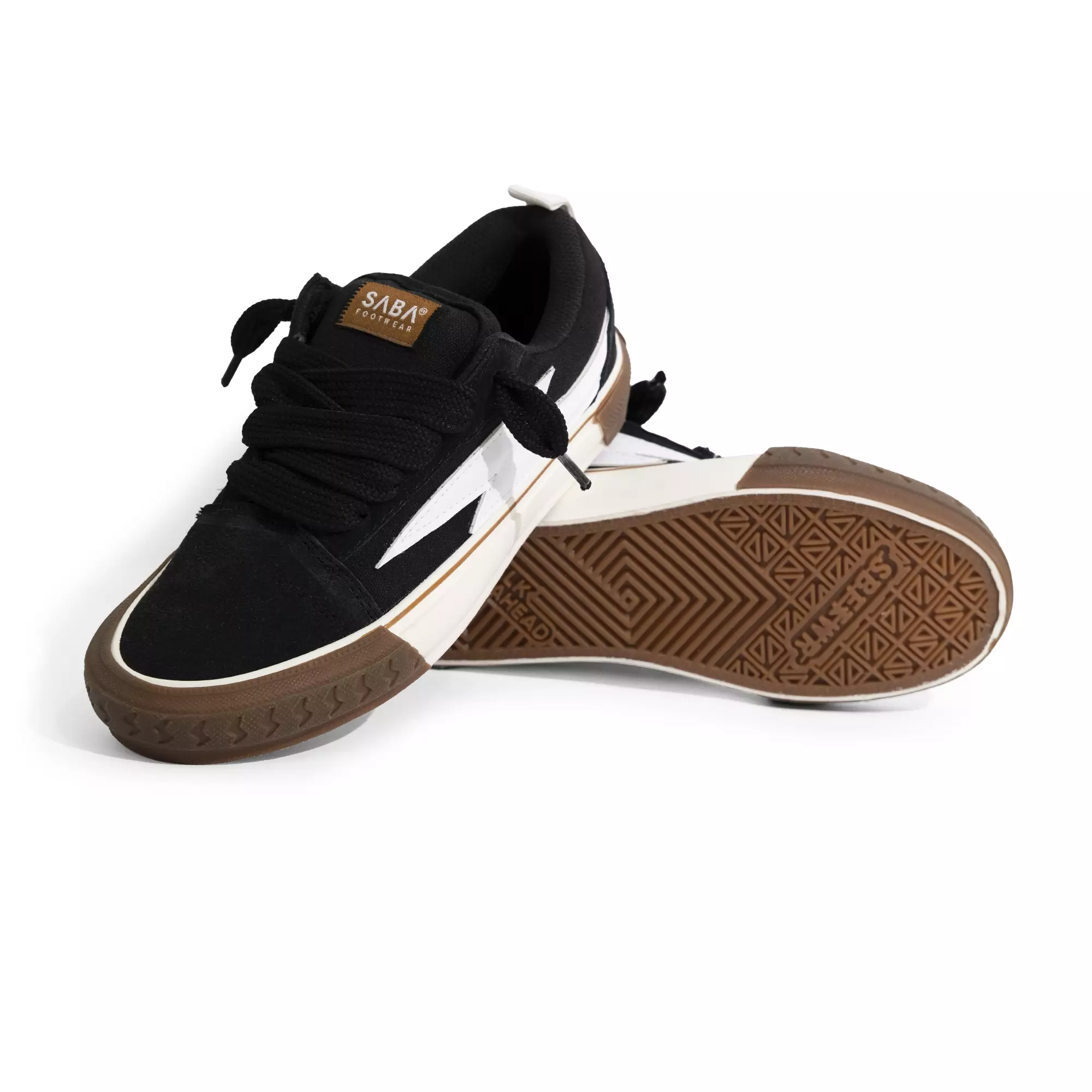 SABA Zeus Pro Black White Dark Gum - Sepatu Sneakers Pria Wanita